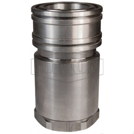 Dixon H Series Interchange High Volume Hydraulic Coupling, 1-1/2-11-1/2 Nominal, FNPT, 316 SSss Steel 12HF12-SS